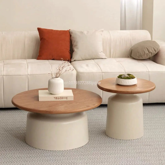 Creamy Wind Apartment Coffee Table Living Room Household Small Apartment Simplicity Iron Round Homestay Coffee Table Furniture   - AliExpress
