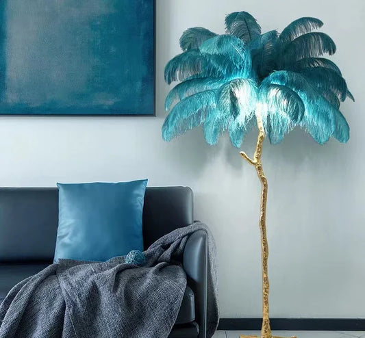 Feather Floor Lamp Living Room Bedroom Light Luxury Ostrich Ins Decorative Atmosphere Table Lamp   - AliExpress