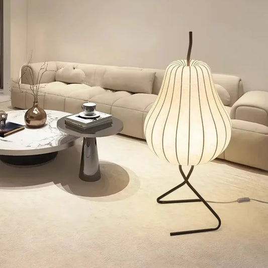 Japanese Style Wabi Sabi Floor Lamp Pear Shape Floor light for Home Decoration Bedroom Living Room Sofa Silk Floor Lamp   - AliExpress